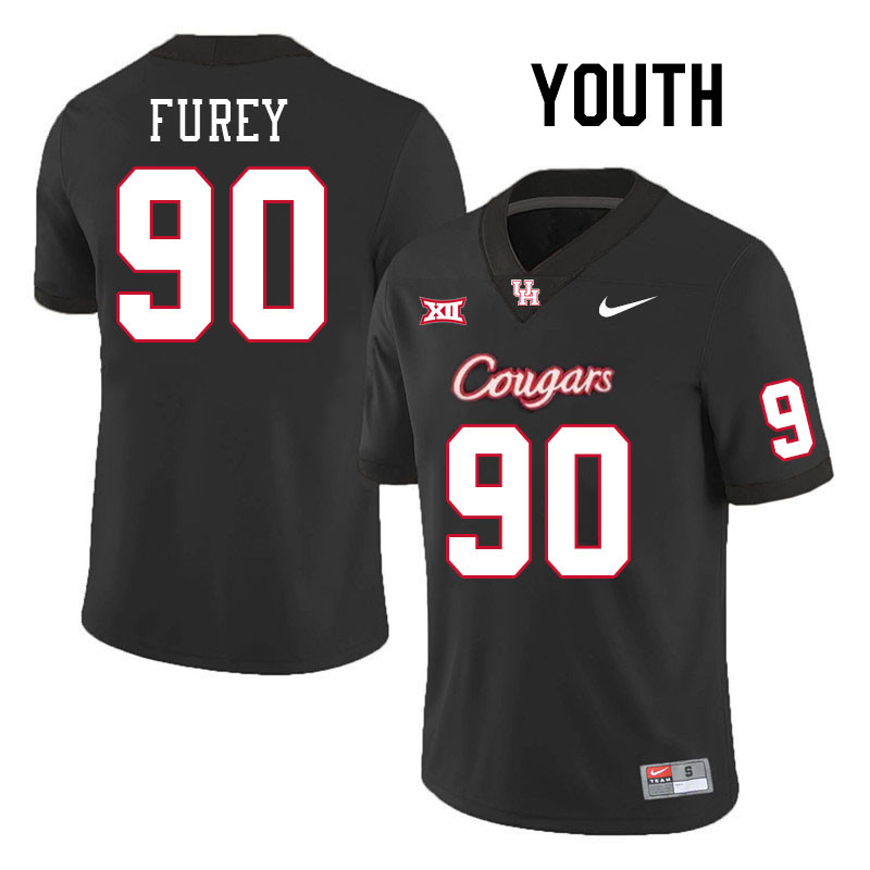 Youth #90 Trey Furey Houston Cougars College Football Jerseys Stitched-Black